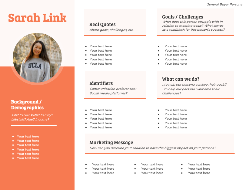 This is a hubspot buyer persona template example.