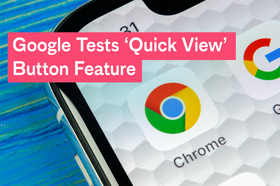 Blog discussing Google's new 'Quick View' button