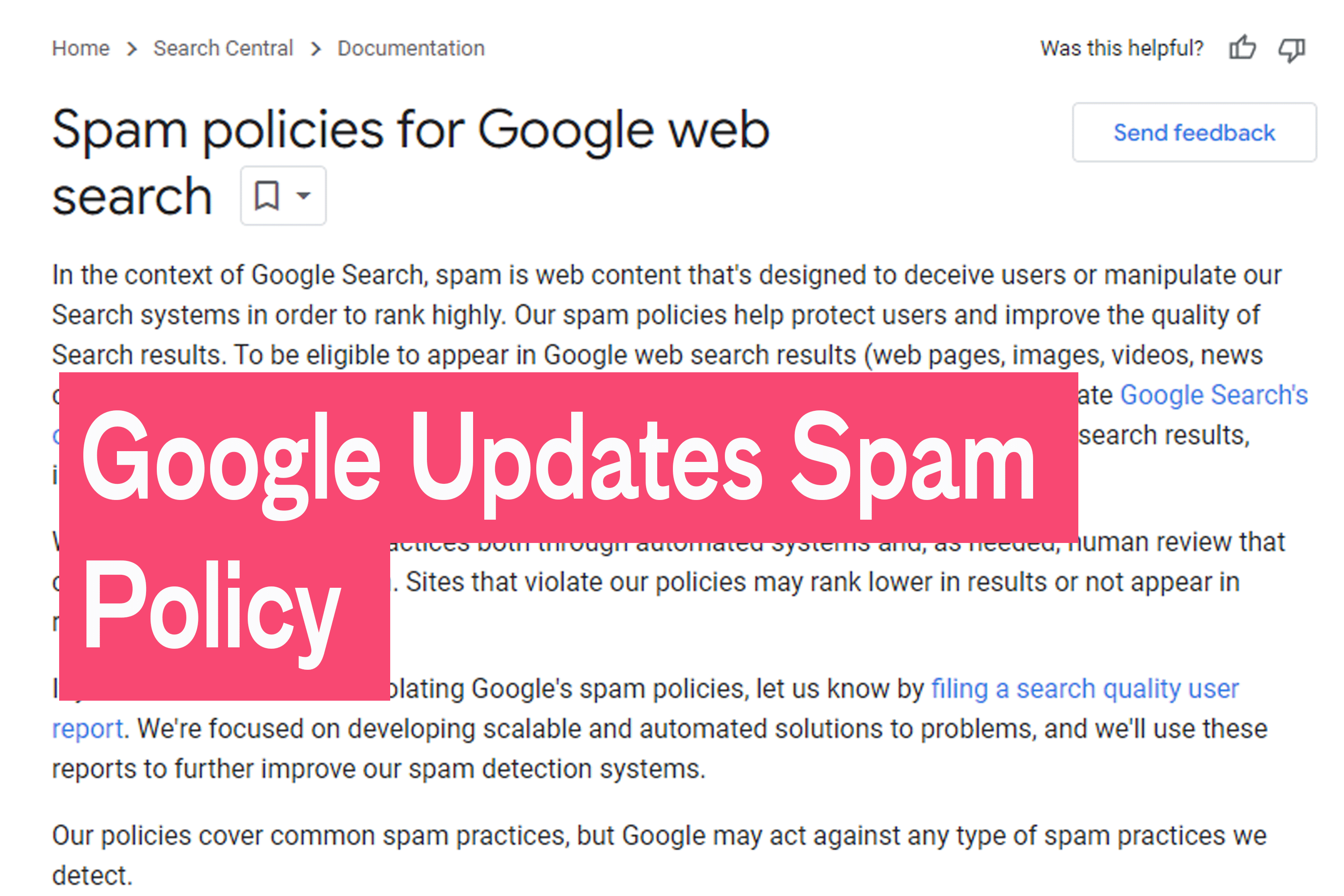 Google spam policy update